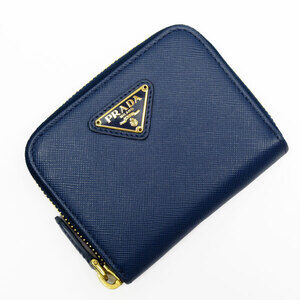 Prada Wallet Navy Blue leather